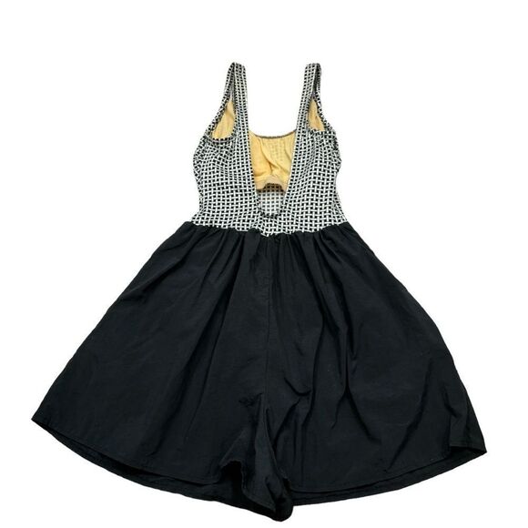 Mainstream Vintage 70s Gingham Open Back Stretch Romper Swimsuit Size 8 - Picture 7 of 14